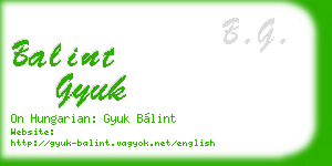 balint gyuk business card