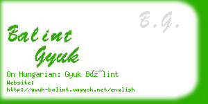 balint gyuk business card